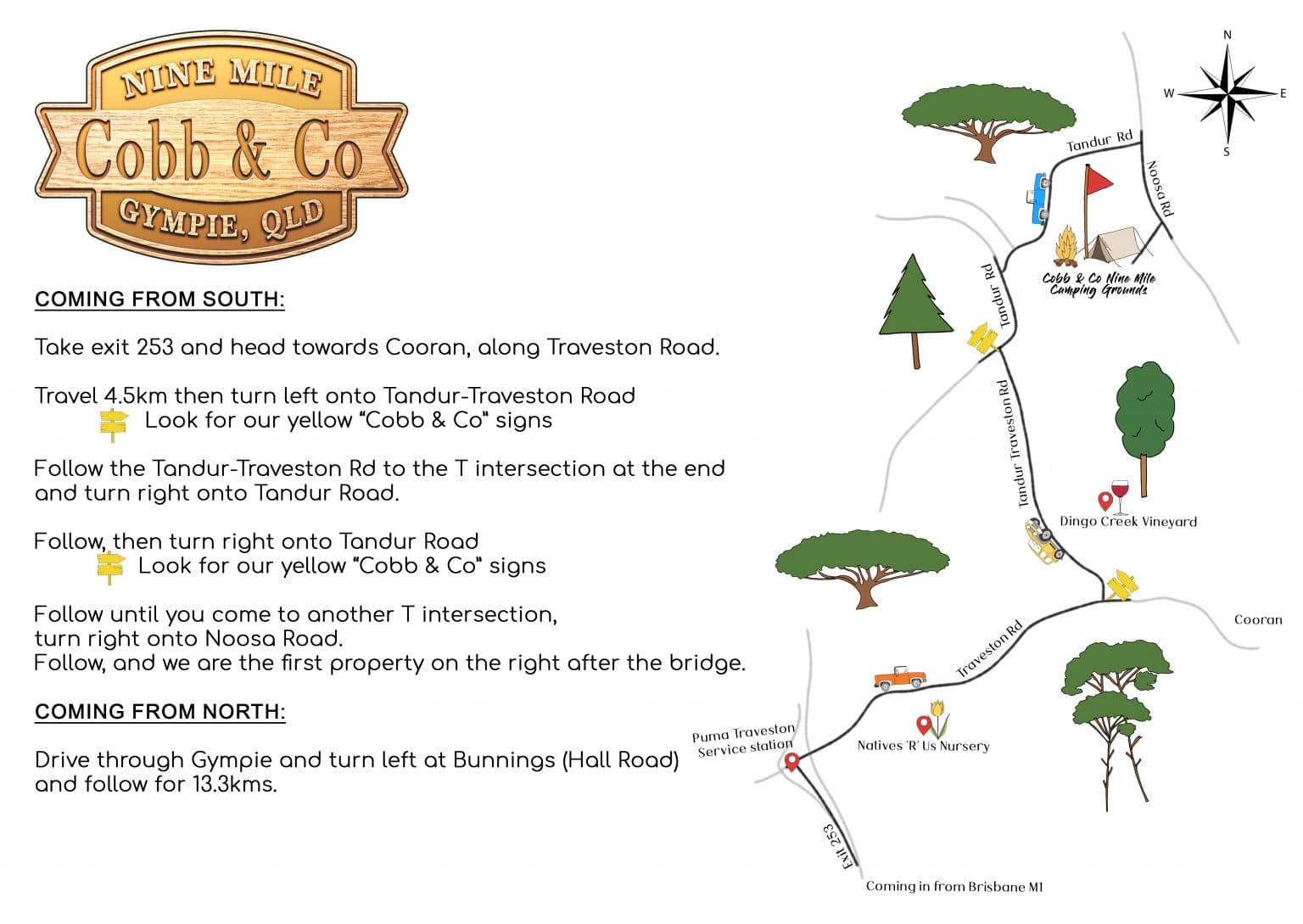 Directions Cobb & Co Nine Mile Camping Grounds