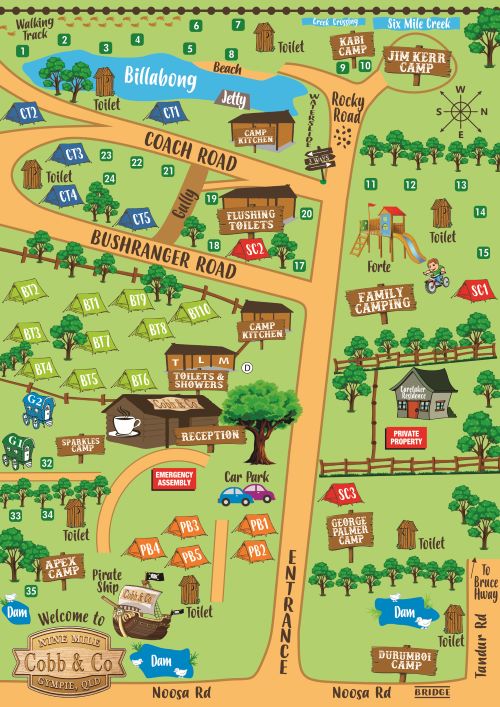 Campsite Map – Cobb & Co Nine Mile Camping Grounds